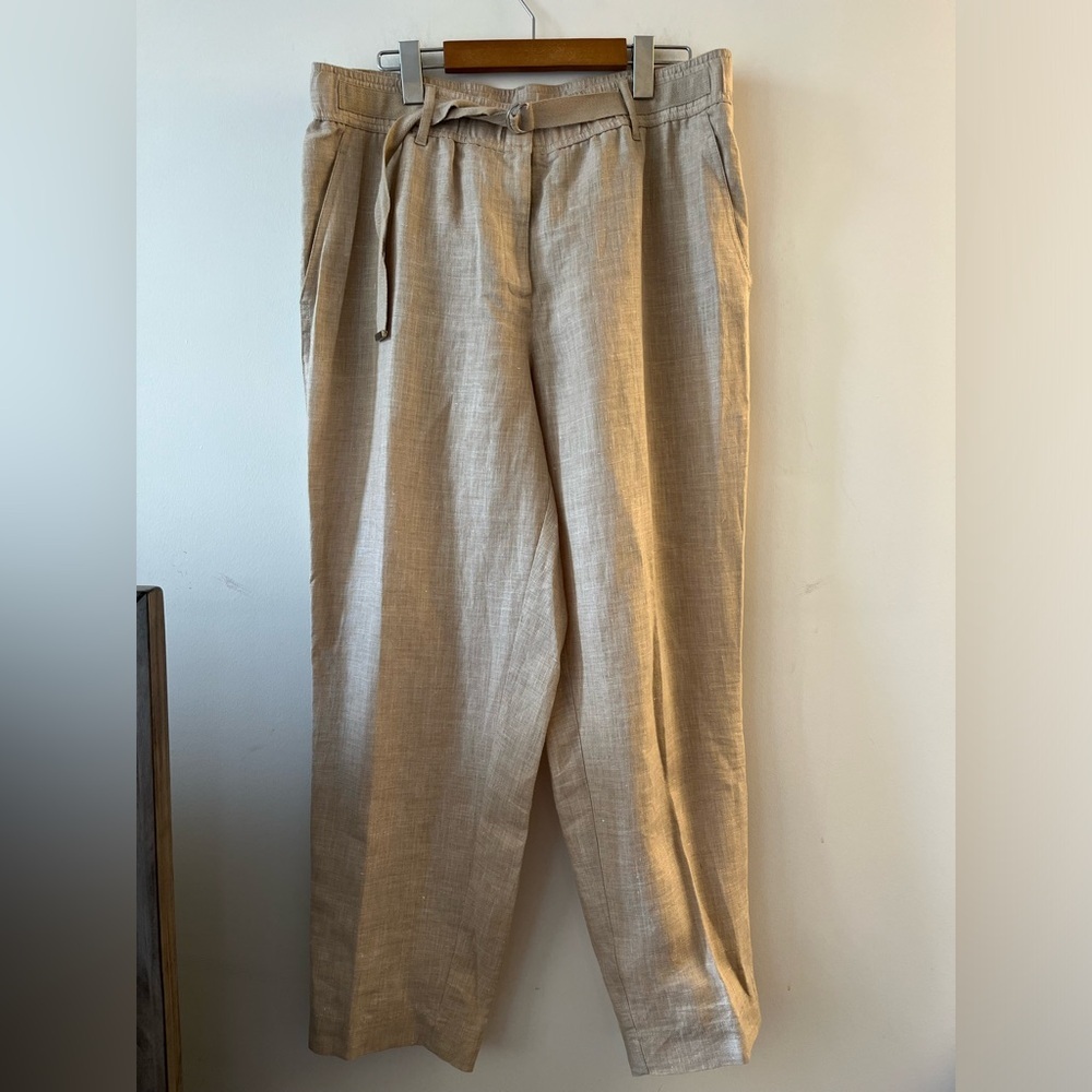 Lafayette 148 - 100 Percent Linen Belted Summer Trousers
